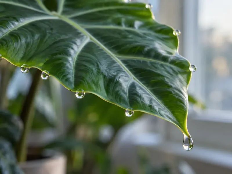 Why Do Houseplant Leaves Drip Water? Guttation, Dew or a Pest?